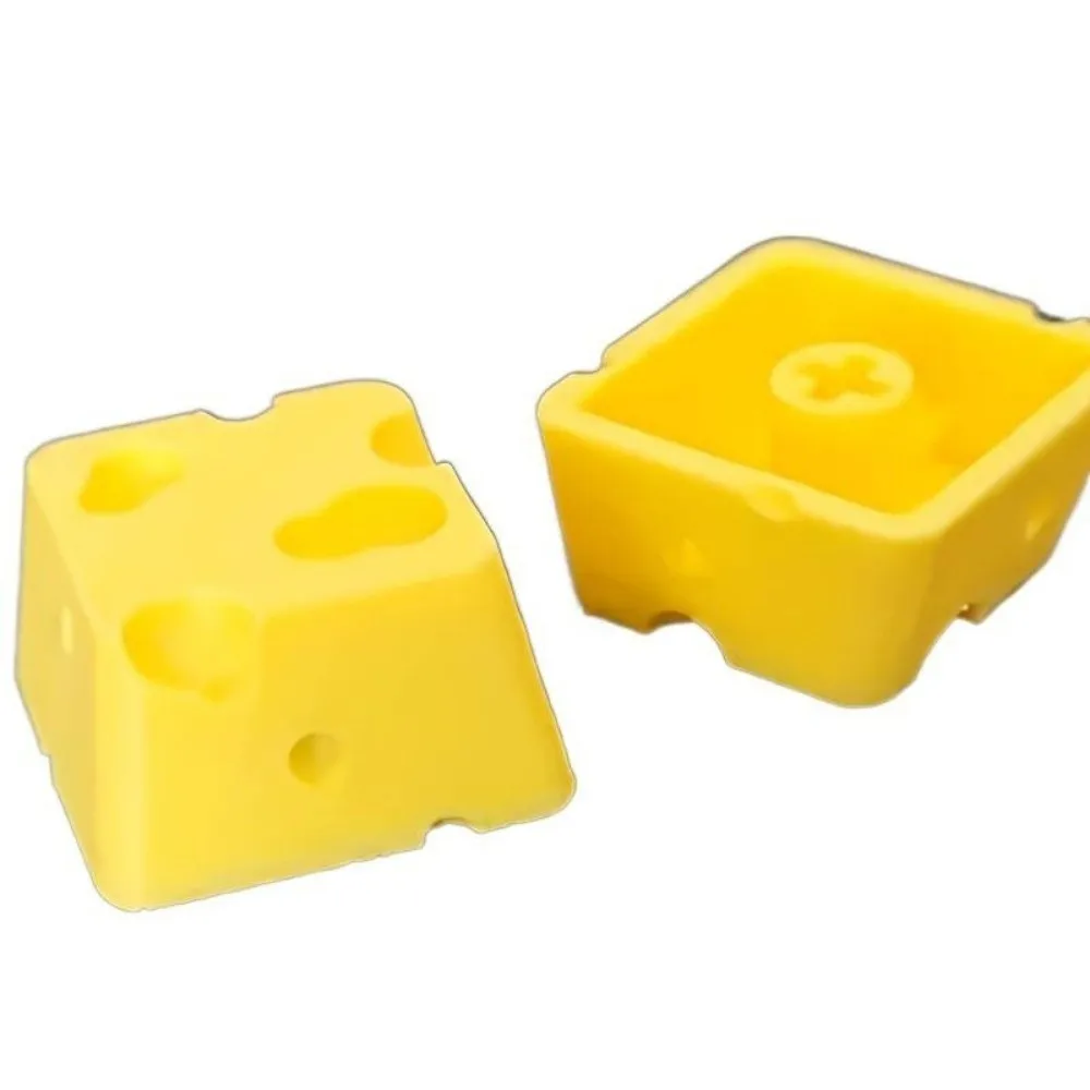 4pcs 3D Printing Chesse Cake Keycap Universal Food Shaped Cheese Artisan Keycap Funny Creative Design