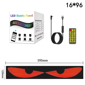 LED 매트릭스 픽셀 패널 라이트 블루투스 앱, 5V USB 제어 스크롤 광고, 자동차 사인 애니메이션 프로그래밍 가능, 자동차 쇼용