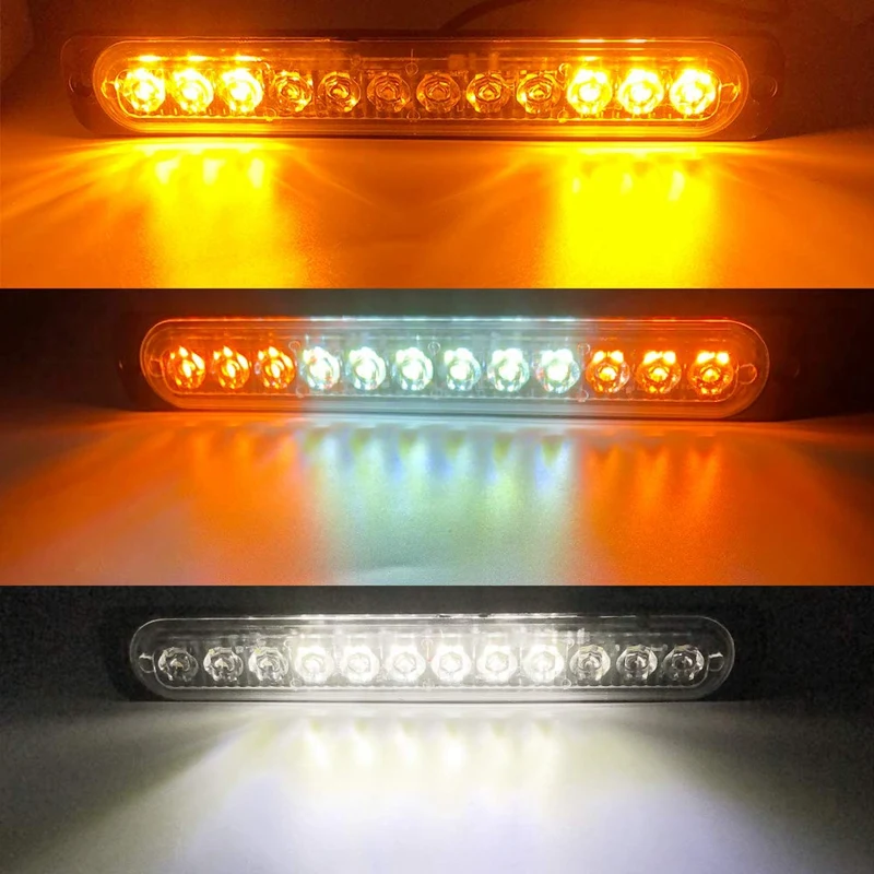 Emergency Strobe Lights Hazard Warning Lights 12 LED Surface Mount For Construction Vehicle Car Truck 12-24V Waterproof Recovery