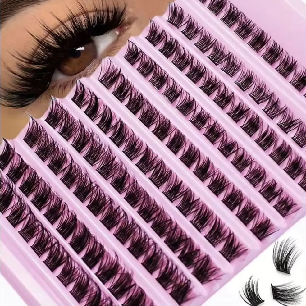 120pcs Lash Clusters 8-16mm Wispy D Curl Fluffy Individual Lashes Extensions Natural Look Cluster Lashes