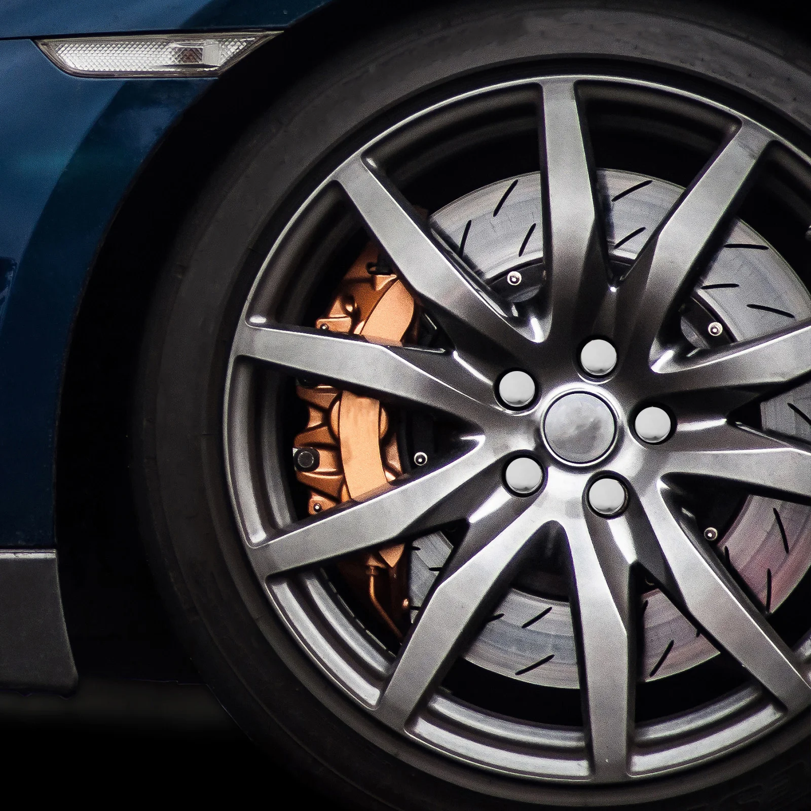 

10 pcs Tire Anti-Theft Wheel Locks Cone Seat Metal Locking Lug Nuts Dust Covers Included For Car Motorcycle Rv Trailer Spare