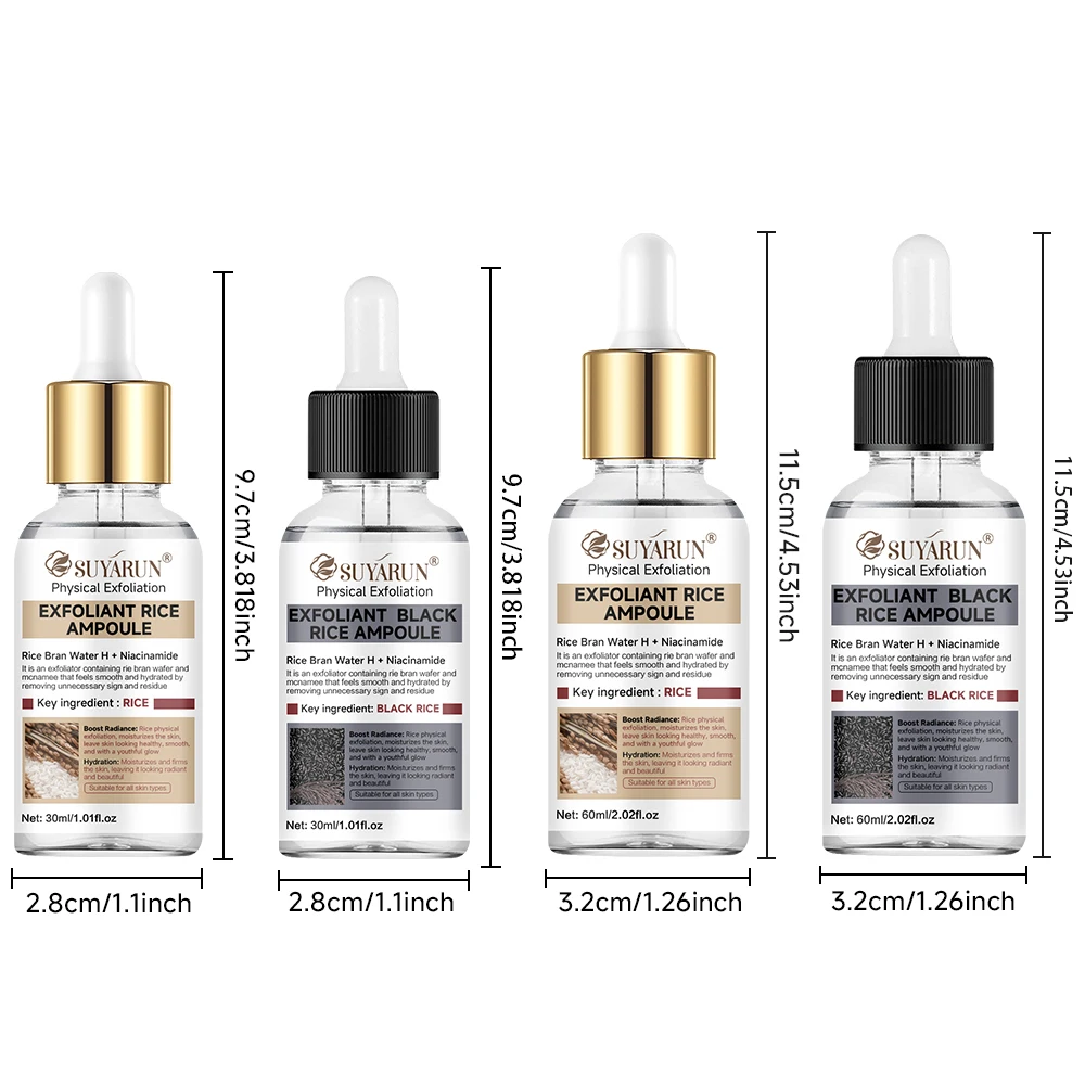 مجموعة مقشر الأرز والأرز الأسود والمصل من SUYARUN - مجموعة التقشير الطبيعية للوجه/الجسم | مجموعة تنظيف المسام + العناية بالبشرة المشرقة. #4