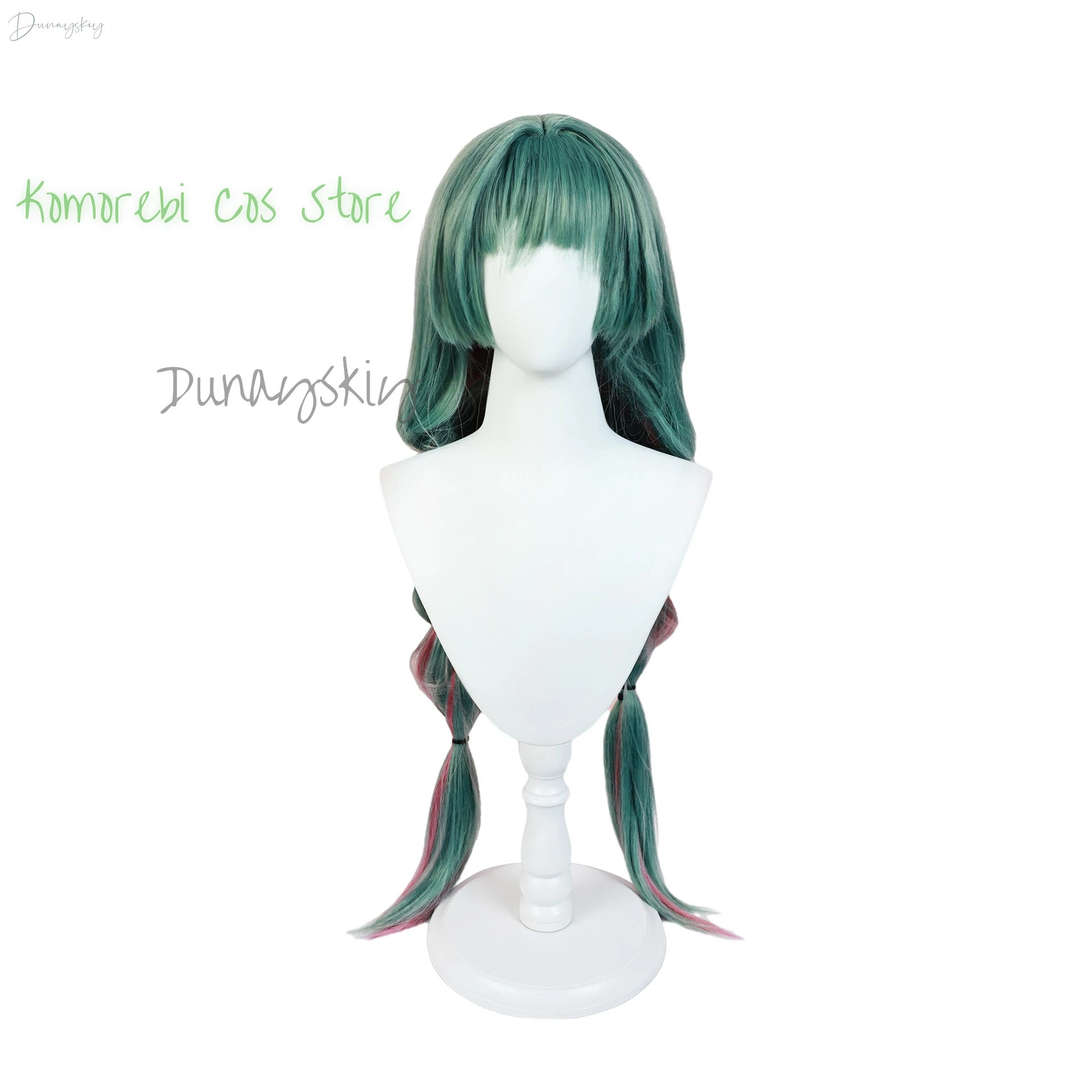 Game Wuthering Waves Cosplay Phrolova Cosplay Green Double Ponytail Wig Halloween Party Women image 6