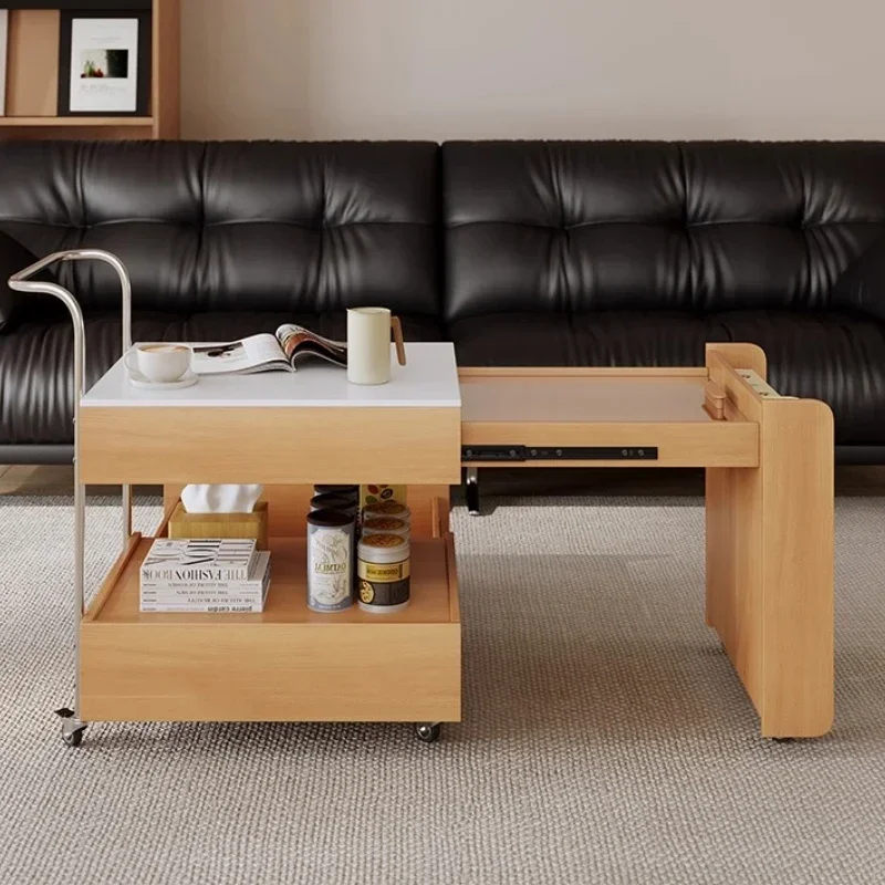 Minimalist Multifunctional Coffee Table Retractable Rock Slab Coffee Table Living Room Designer Couchtisch Postmodern Furniture