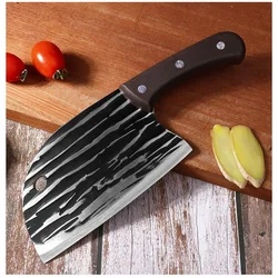 2024Knife forging hammer pattern fish head knife outdoor household stainless steel sharp slicing knife