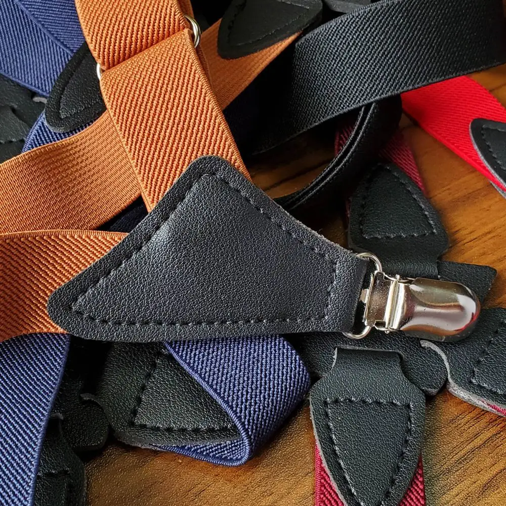 シャツクリップ-ショルダーストラップ-紳士用ズボンサスペンダー-パンツクリップ-調節可能なサスペンダー-伸縮性ベルト-メンズサスペンダークリップ