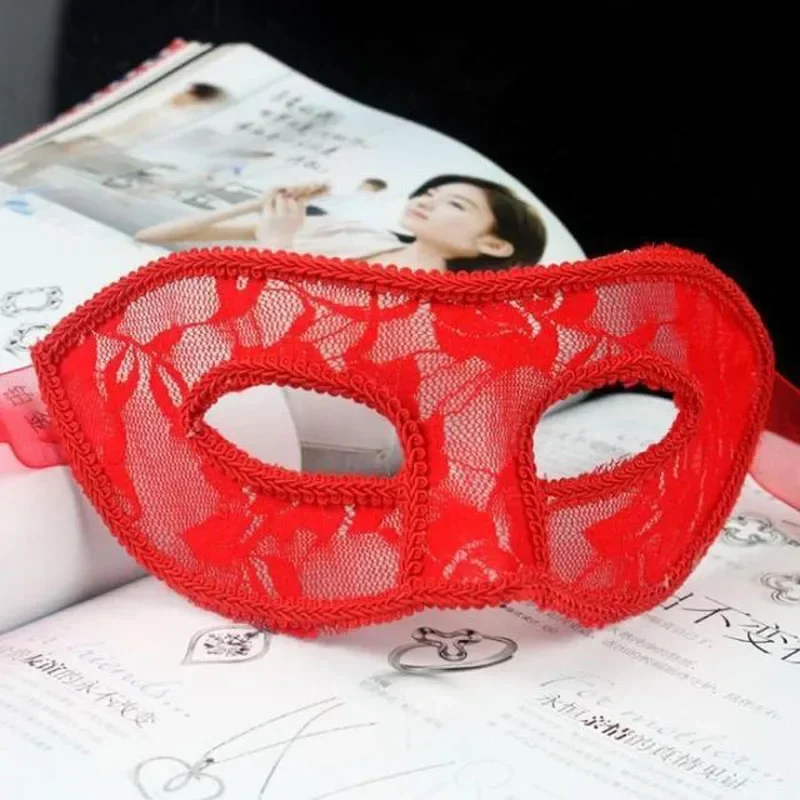 Masque pour les yeux en dentelle pour femme, masque de cosplay, noir, rouge, blanc, sexy, fête, Halloween, masque vénitien, chaud