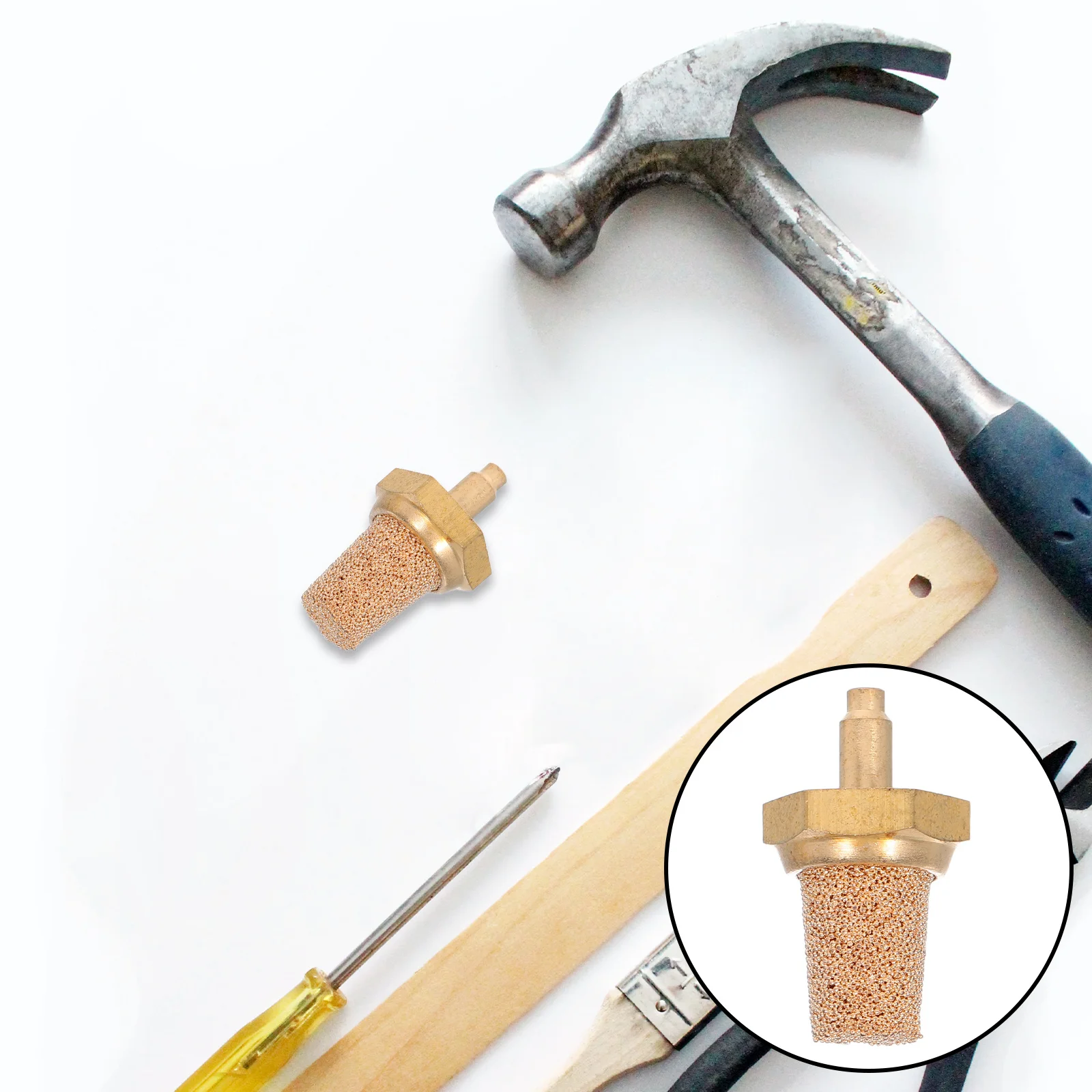 

5 шт. противотуманная машина, пневматический глушитель M5, латунная воздушная насадка для впускного фильтра компрессора, выход с уменьшенным шумом