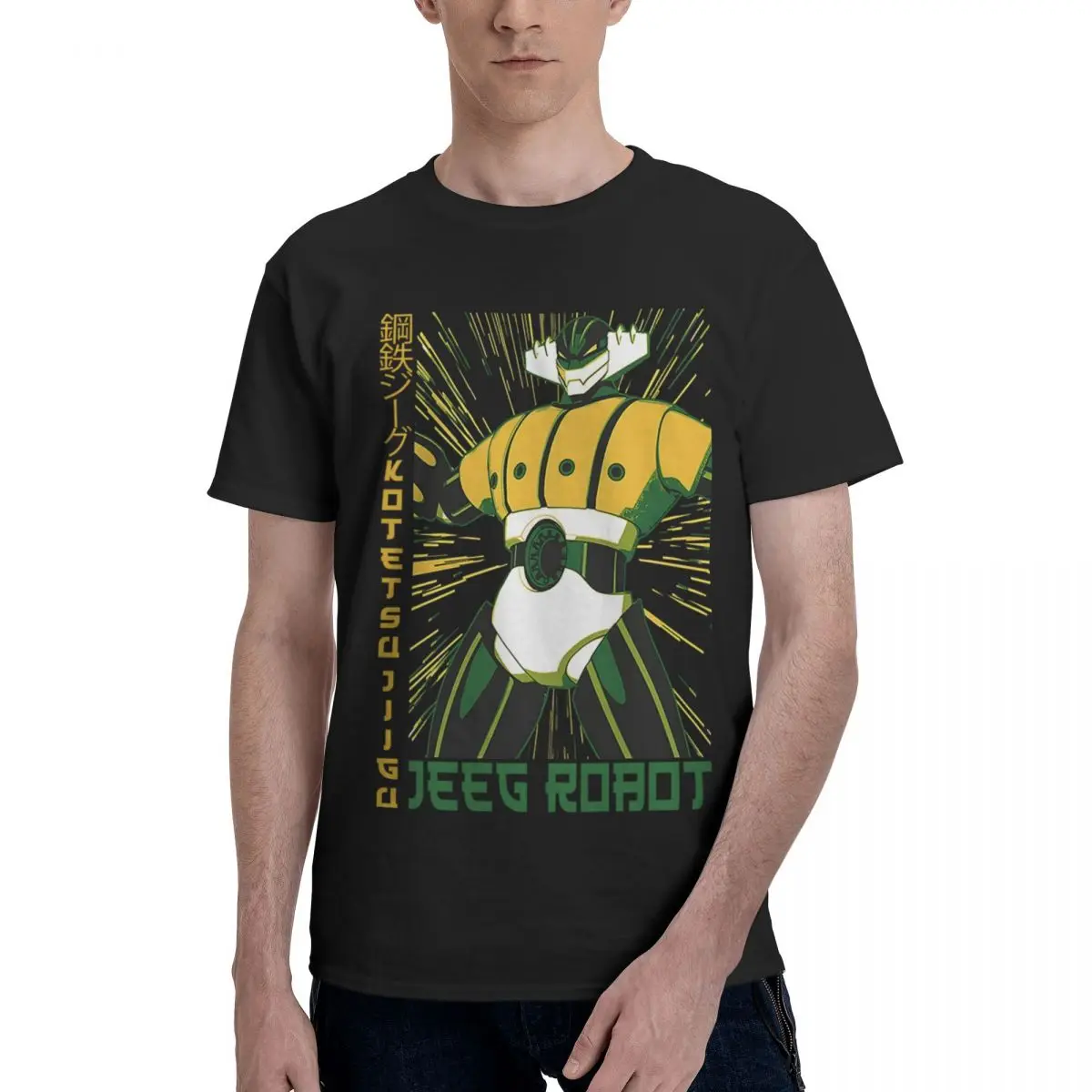 

Kotetsu Jiigu Jeeg Robot 100% Cotton Casual Breathable Confortable Anime High End Men's Clothing Clothes Men