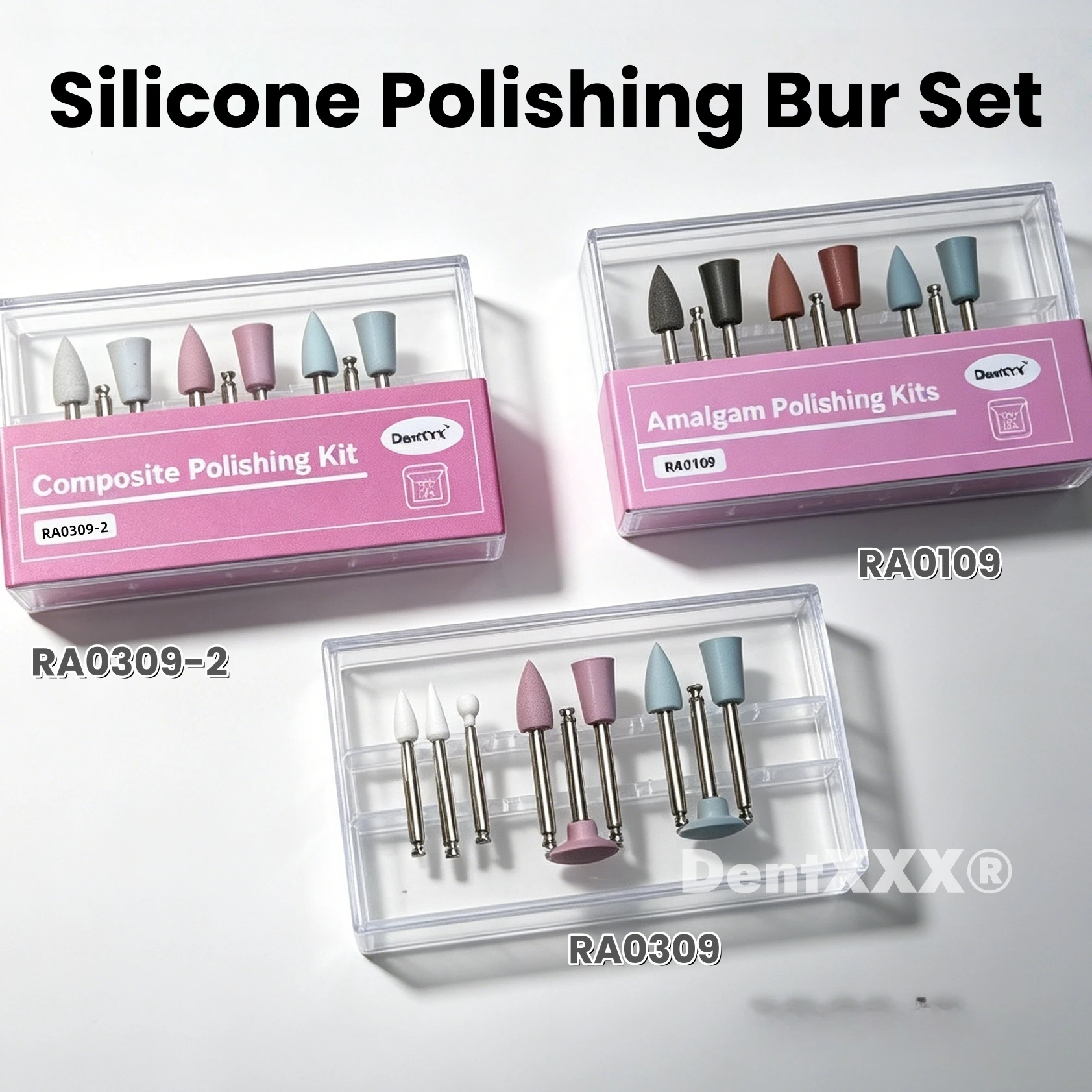 9 PCS/Box Silicone Grinding Head Finishing Set, White Sandstone Grinding Head Abrasive Tool for Efficient Resin Polishing