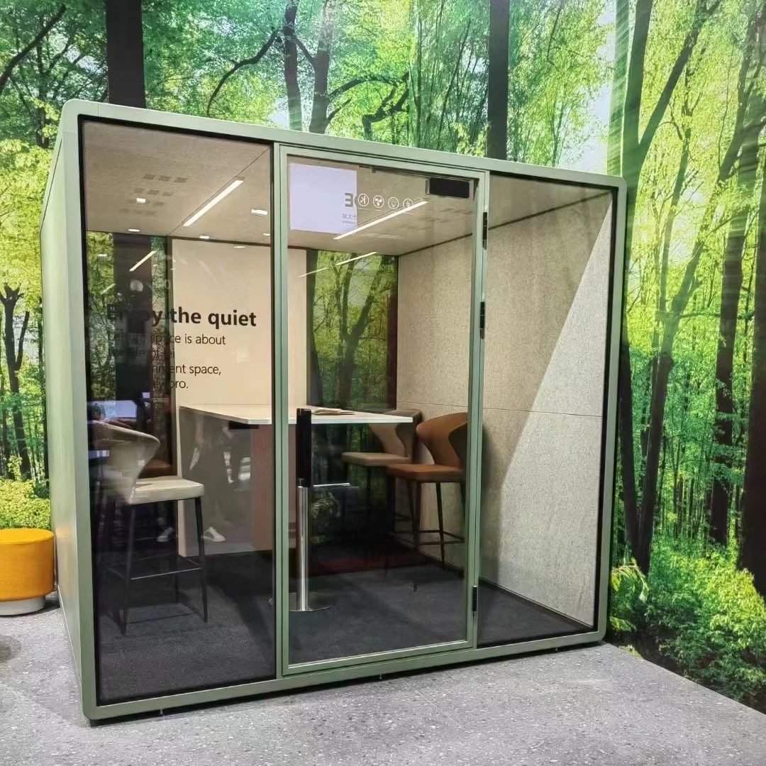 

Современный новый рабочий дизайн, конференц-зал, офисная шкатулка, мебель для интерьера, частное рабочее пространство, звукоизоляционное решение с экологически чистой кабиной