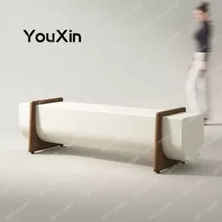DDCreative solid wood bench tea room leisure stool model room hotel sales office shopping mall leisure special-shaped stool