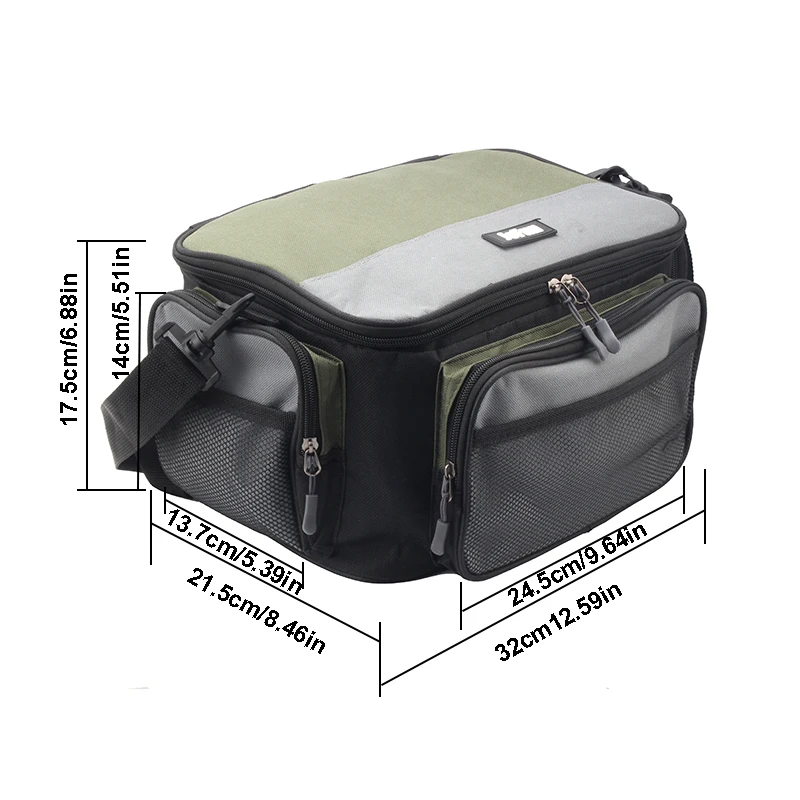 JSFUN Large Capacity Multifunctional Fishing Tackle Bags Oxford Fishing Bag Fishing Reel Tools Storage Box