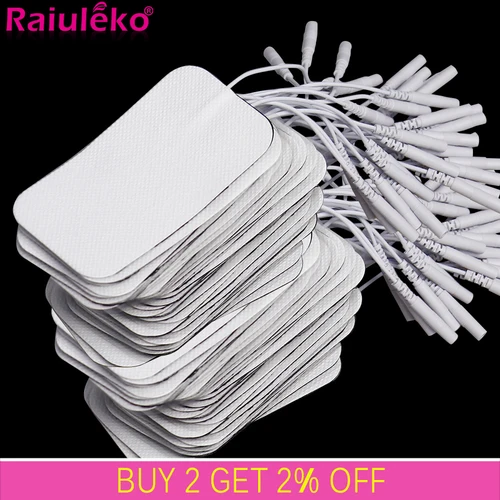 Almohadillas de electrodos TENS EMS, parche de Gel para pegatinas de electrodos, masajeador de fisioterapia, Estimulador muscular nervioso, 100/50/30/20P