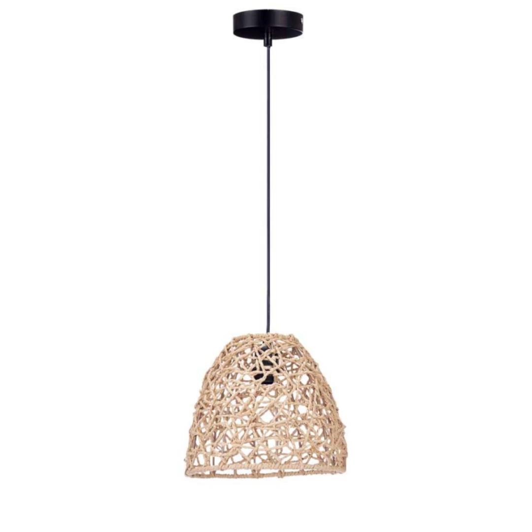 Starley ceiling lamp Natural rattan cone rope hanging lamps for kitchen island, living room, cafe, bar,25x25x21 cm.