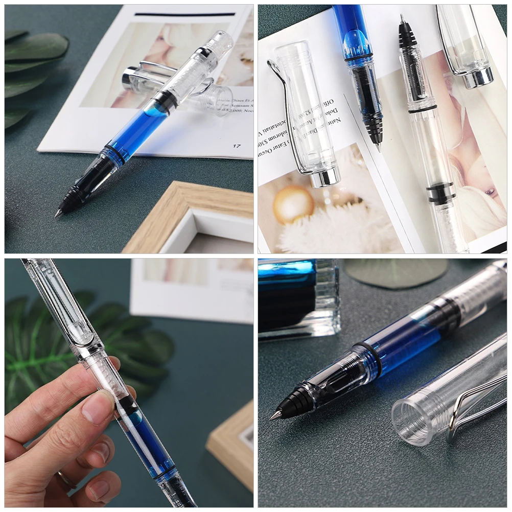 

2 Pcs 0.38mm Gel Large Capacity Ink Pen for Drawing Writing School Office Supplies Smooth Writing Piston Filling Transparent Pen