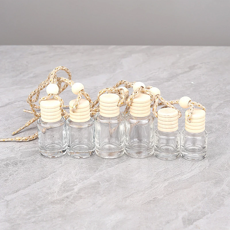 5/8/10ML Car Hanging Glass Bottle Air Freshener Empty Bottle Aromatherapy Pendant Diffuser Car Decoration Aromatherapy Ornament