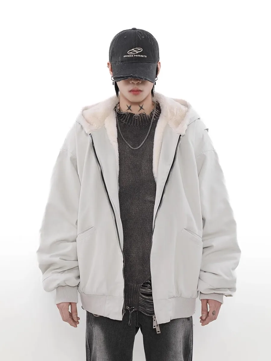 

Мужская зимняя куртка с капюшоном на флисовой подкладке, приталенная, повседневная, с длинными рукавами, на молнии, с подкладкой из полиэстера, теплая, хлопковая.