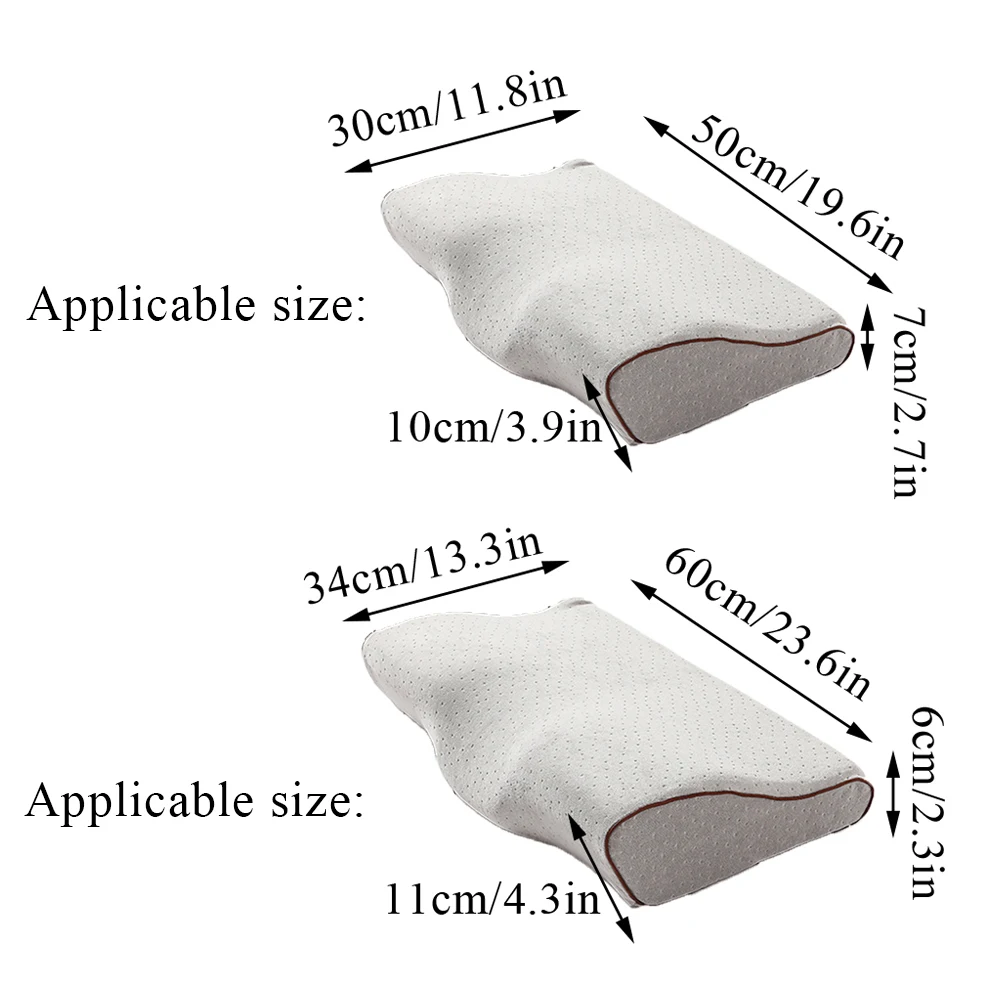 غطاء وسادة مخملي ناعم قابل للغسل ، غطاء وسادة جيد التهوية ، غطاء وسادة على شكل فراشة ، غطاء وسادة ذاكرة للرقبة للأطفال والكبار