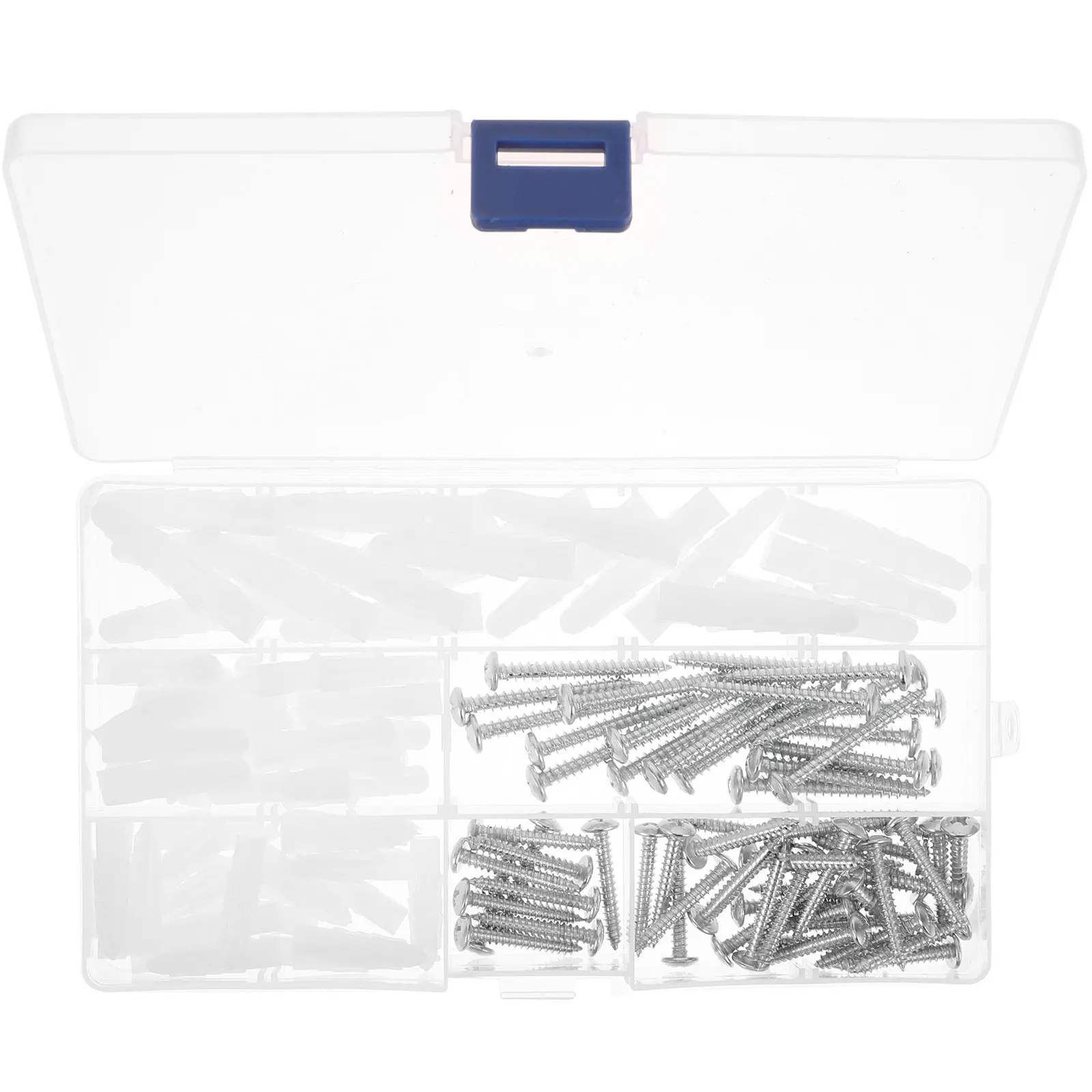 1Set Square Expansion Tube Anchor and Screw Kit Heavy Duty Drywall Concrete Plaster Wall Screws Anchors for Bathroom Kitchen