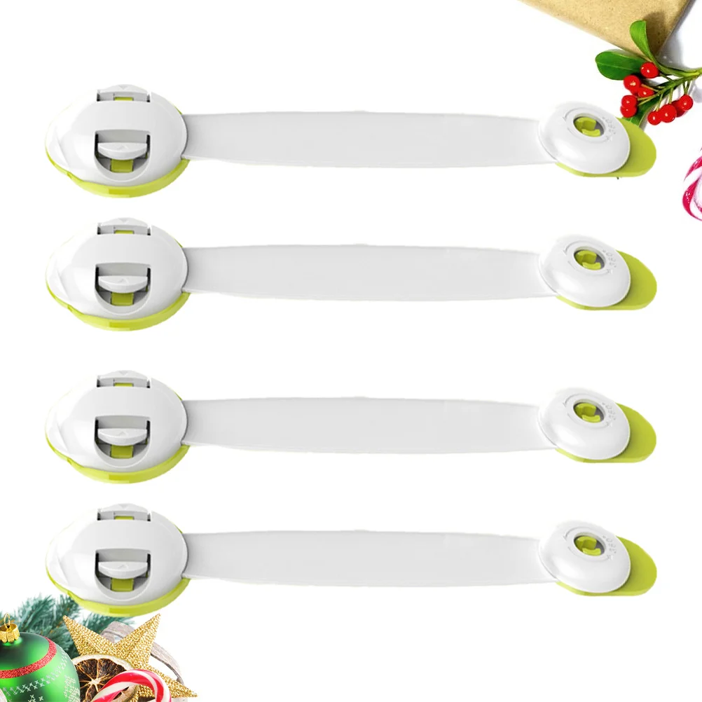 

4Pcs Safety Locks Double Button Self-Adhesive Child Proof Cabinet Locks for Refrigerators Drawers Doors Baby Proof Latches