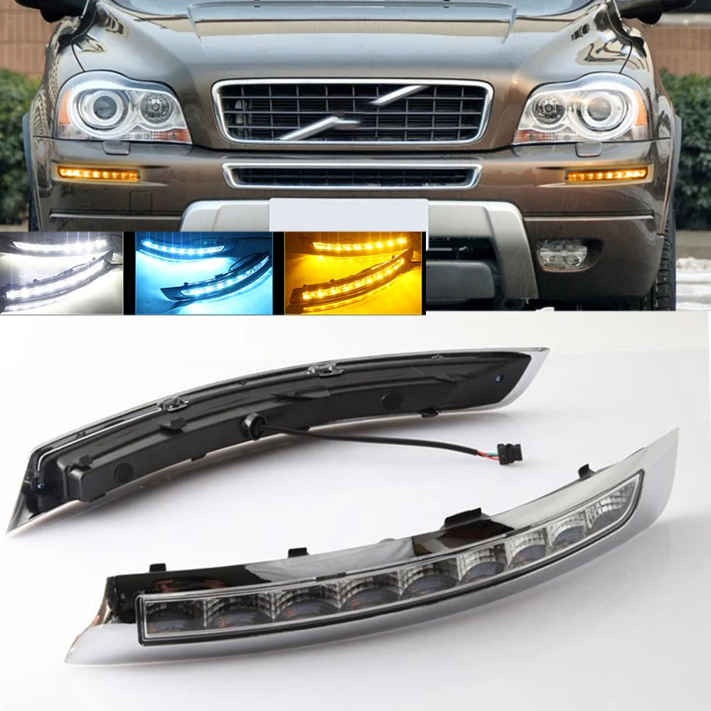 

1Pair For VOLVO XC90 2007 2008 2009 2010 2011 2012 2013 LED DRL Daytime driving Running Lights LED Daylight turn singal light