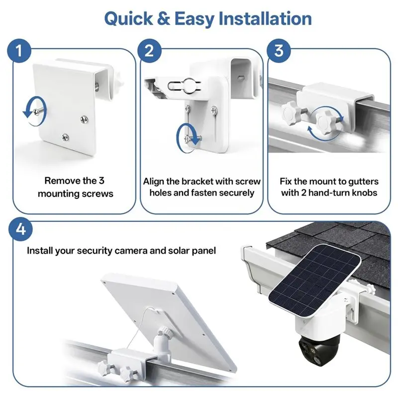 2 Pack For Eufy Security Solocam S340/E30/E42 And 4G LTE Cam S33, Gutter Mount Bracket In Stainless Steel-Y41A