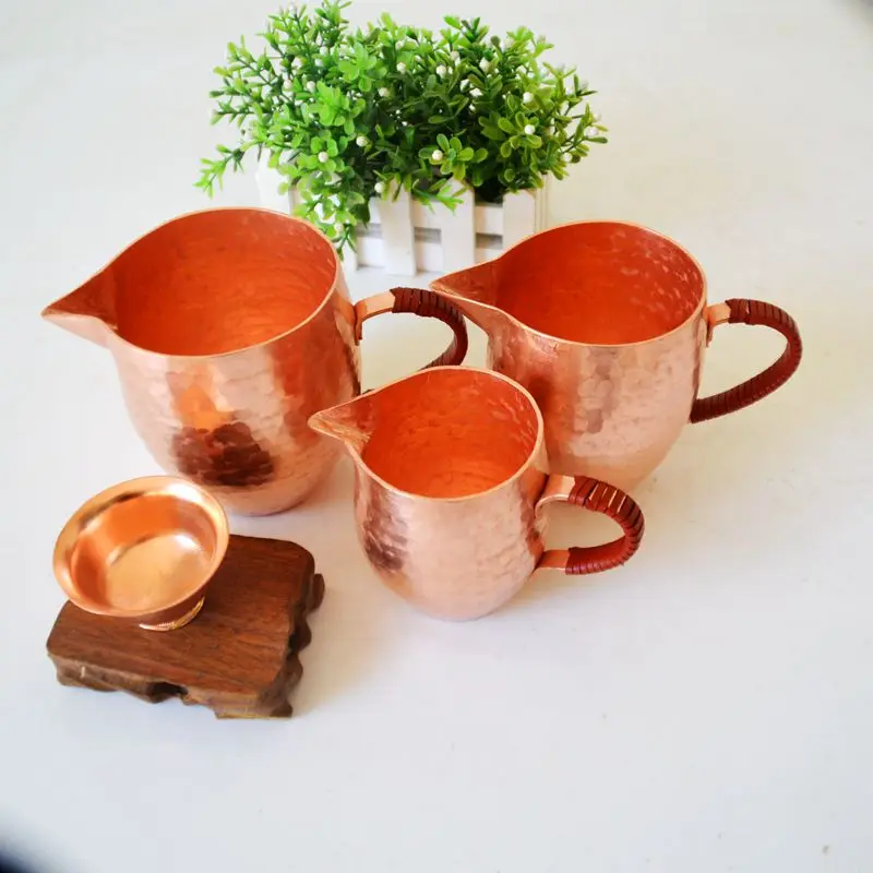 Pure Copper Cup Customized Mug Milk Tea Container Handmade Prevention of Vitiligo Handle