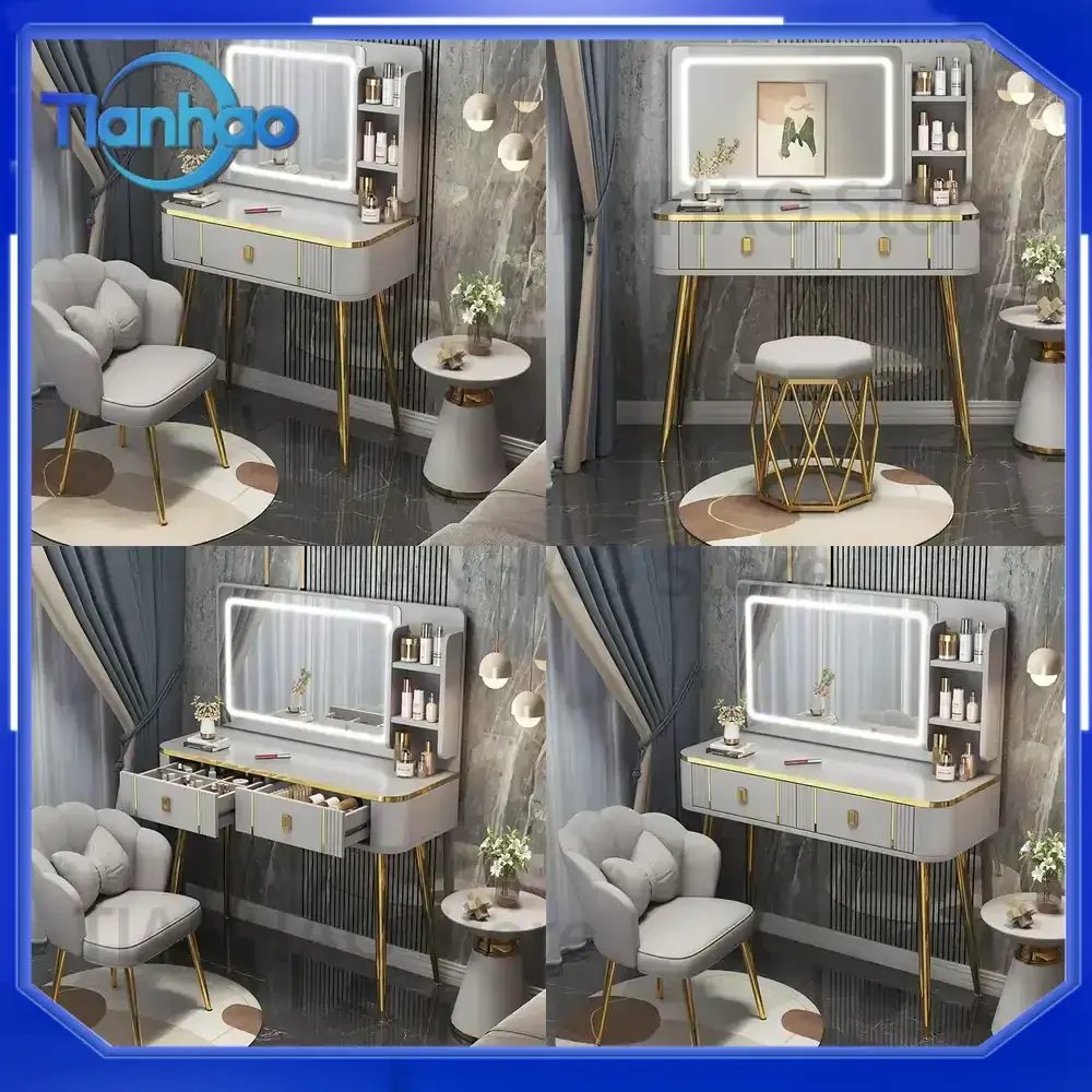 Dining Shelf Dressing Table for European Study Nail Modern Accessories Makeup Vanity Vintage Wood Vestidores Home Furniture