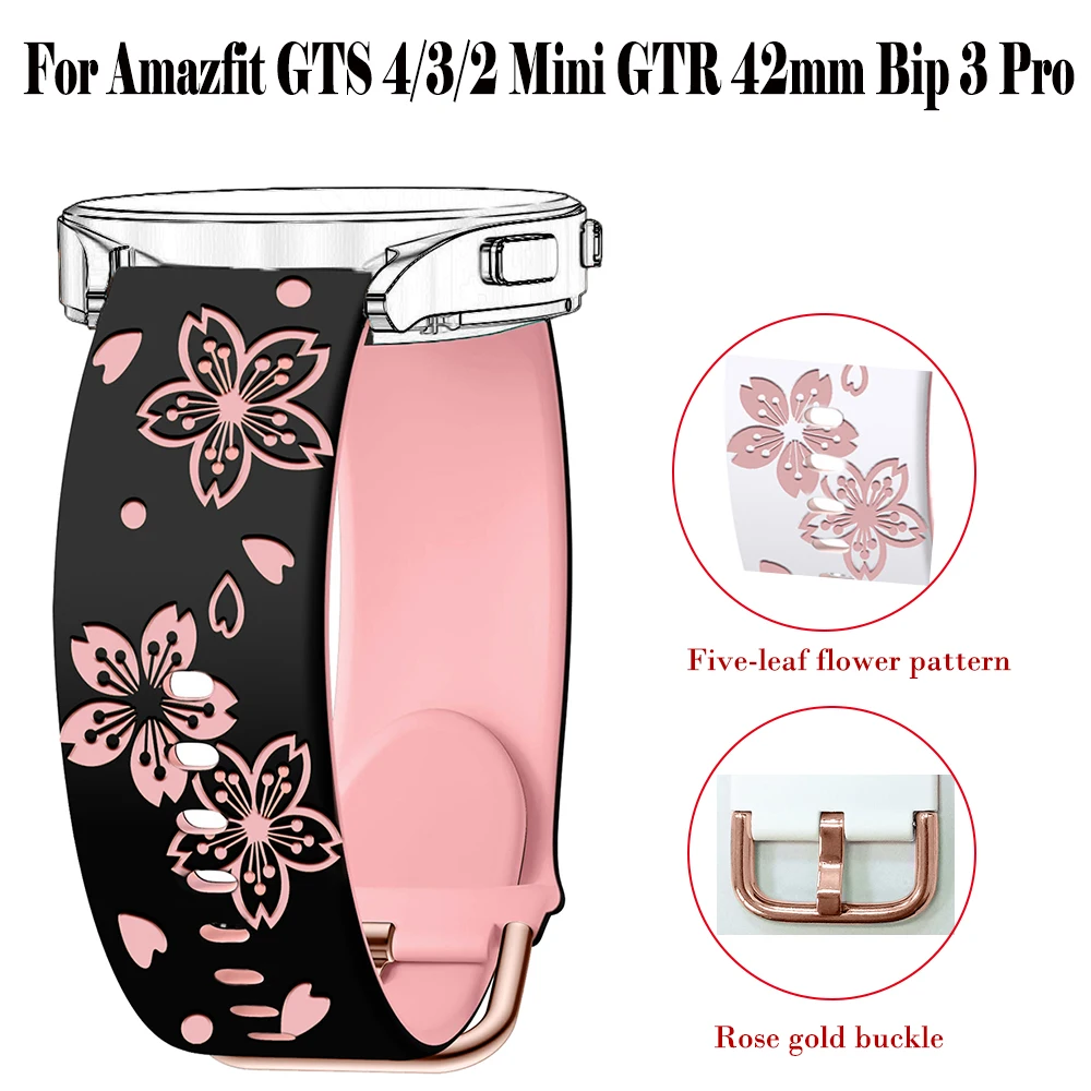 ซิลิโคน 20 มม.สําหรับ Amazfit GTS 4/3/2 Mini สร้อยข้อมือกีฬาสําหรับ Amazfit GTS 4/3 Mini Bip Pro สายนาฬิกา