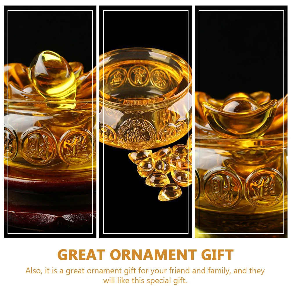

1Set Exquisite Cornucopia Ornament Treasure Bowl Home Office Desktop Decoration Creative Gift Topaz Cornucopia Decor