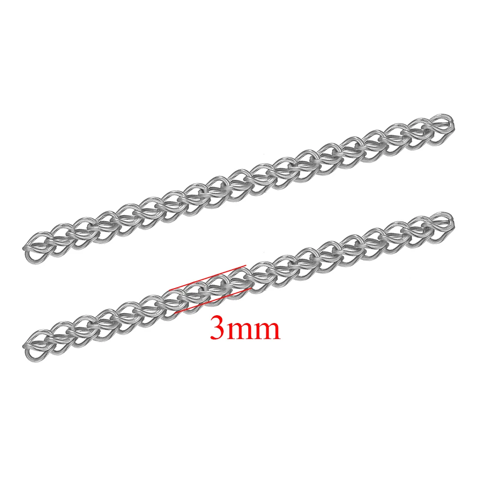 Cadena de cola de extensión de acero inoxidable, 50 piezas, 5cm, 2 pulgadas, conector extendido para manualidades, joyería, pulseras, collares,