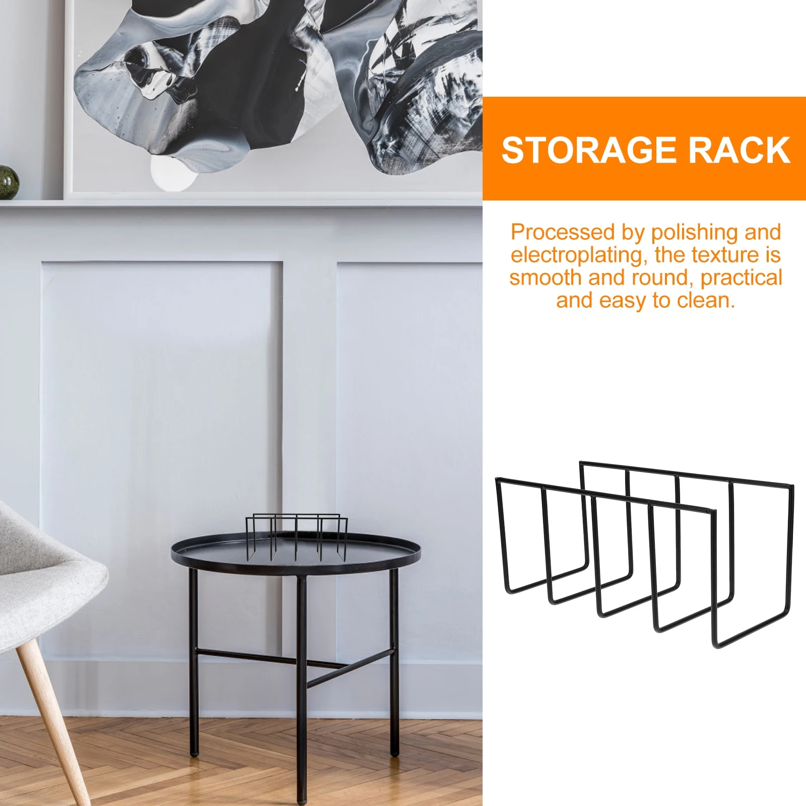 

Modern Industrial Style Iron Record Display Rack Vinyl Storage Shelf Book Cd Stand For Office Home Decor Organization