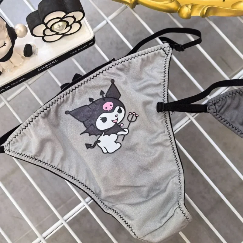 Sanurgente Kuromi-Culotte en coton G-String Kawaii pour femme, sous-vêtement sexy, caleçon en T, taille réglable, cadeau string