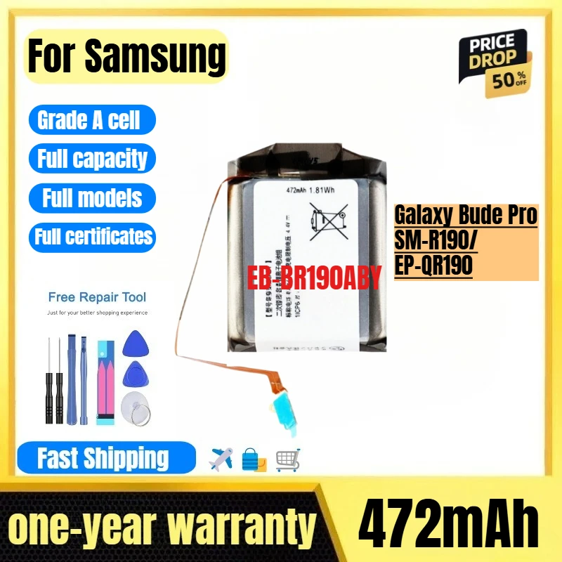 EB-BR190ABY for Samsung Galaxy Bude Pro/SM-R190/EP-QR190 Watch Batteries High Quality  Battery Replacement Bateria with Tools