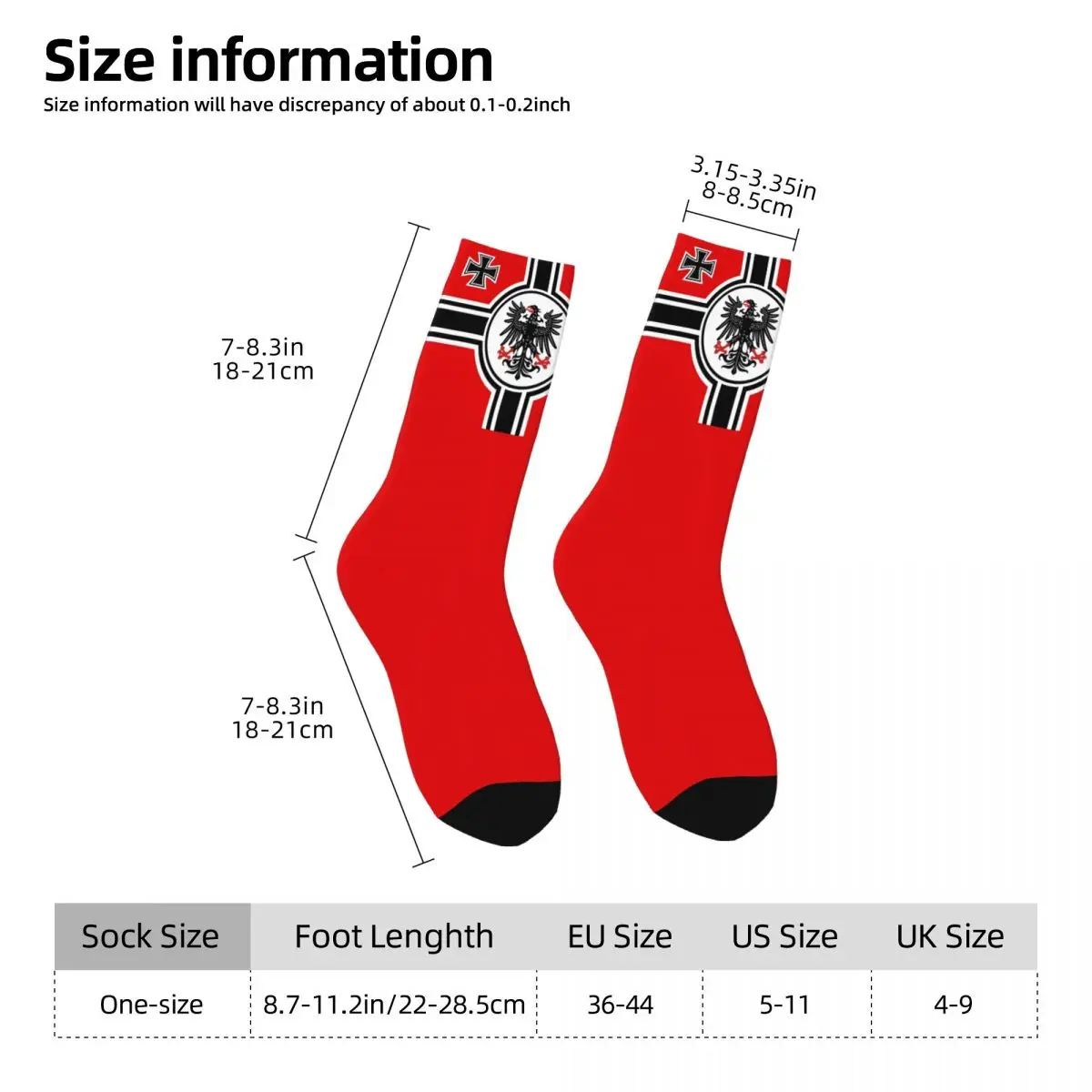 Germany DK Reich Empire Of Flag Stockings German Design Retro Socks Autumn Anti Skid Socks Adults Men Climbing Comfortable Socks