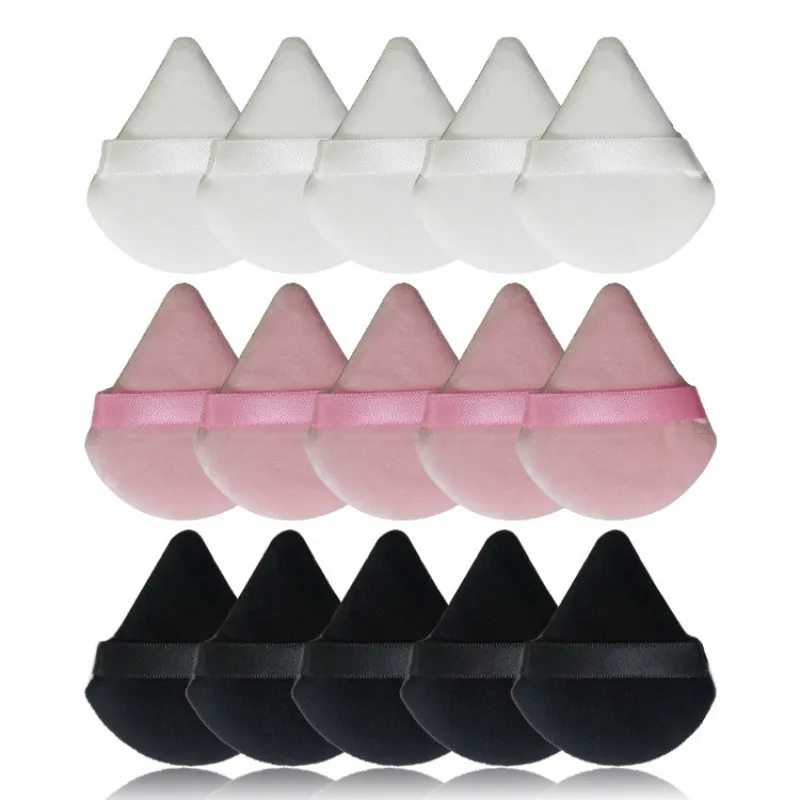 3/5 Stuks Driehoek Fluwelen Poeder Puff Make-Up Sponzen Voor Gezicht Ogen Contouren Schaduwafdichting Cosmetische Foundation Make-Up Tool