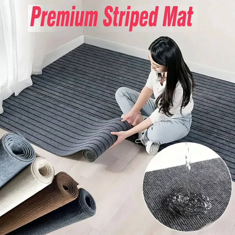 DIY Einfarbige Gestreifte Küchentürmatte Bodenmatte Wandaufkleber Raumdekoration Selbstklebender Rutschfester Teppich Heimdekoration