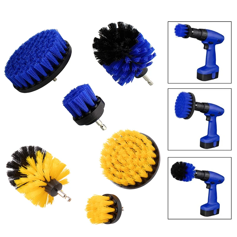 3Pcs Simple Electric Drill Cleaning Brush Set Rotary Cleaning Brushes Car Tires Kitchen Bathroom Carpet Brushes Cleaning Tools