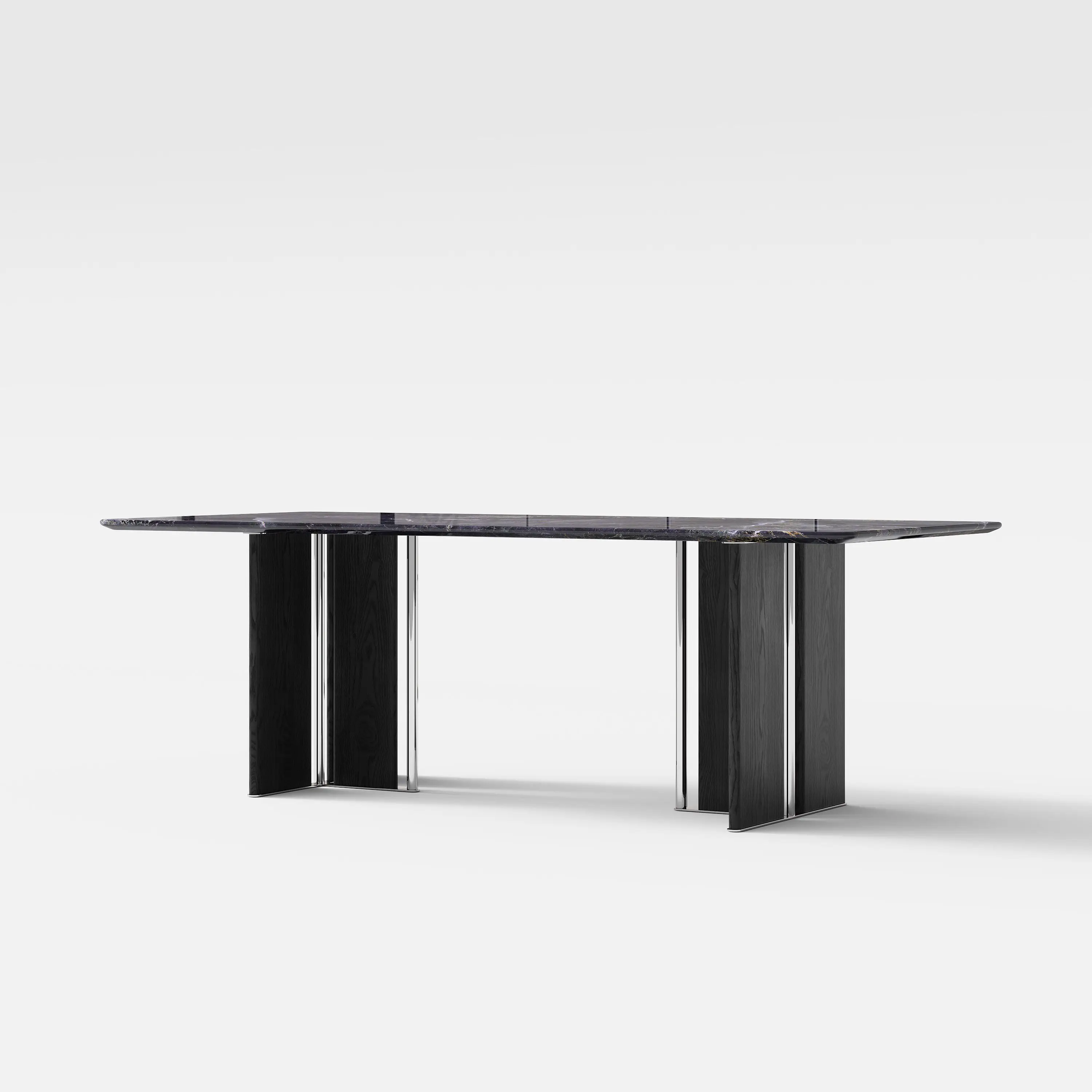 #Modern Minimalist 6-Seater Dining Table Luxury Kitchen Dining Set Featuring Thickened Marble Premium Stone Craftsmanship