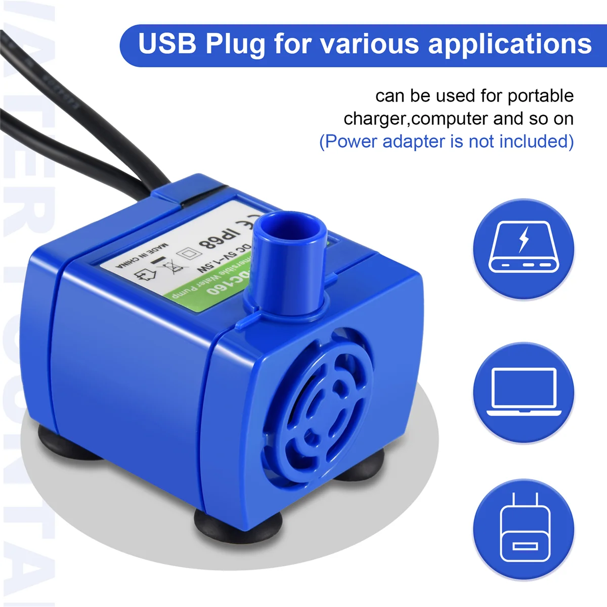 A42F مضخة نافورة الماء للقطط، مضخة استبدال مضخة نافورة الماء للحيوانات الأليفة DR-DC160 محرك للجولة، نافورة على شكل غطاء زهرة للقطط