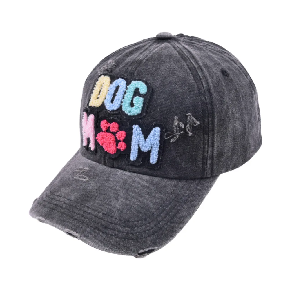 Unisex Dog MoM Letter Baseball Cap Women Vintage Cotton Jeans Caps Spring Outdoor Causal Hat for Female Hair Accessories Hats