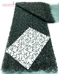 OLOEY High Quality Fashion French Embroidery Sequin Lace Fabric African Nigerian Lace Fabric For Wedding Dress