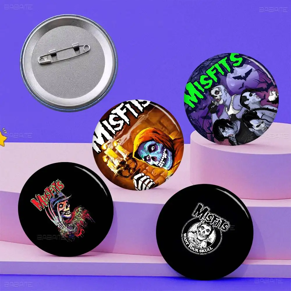 punk band M-Misfits classic music 32/44/58MM Customizable Button Pins Cute Funny Creative Badge Jewelry Decor Gifts for Friends