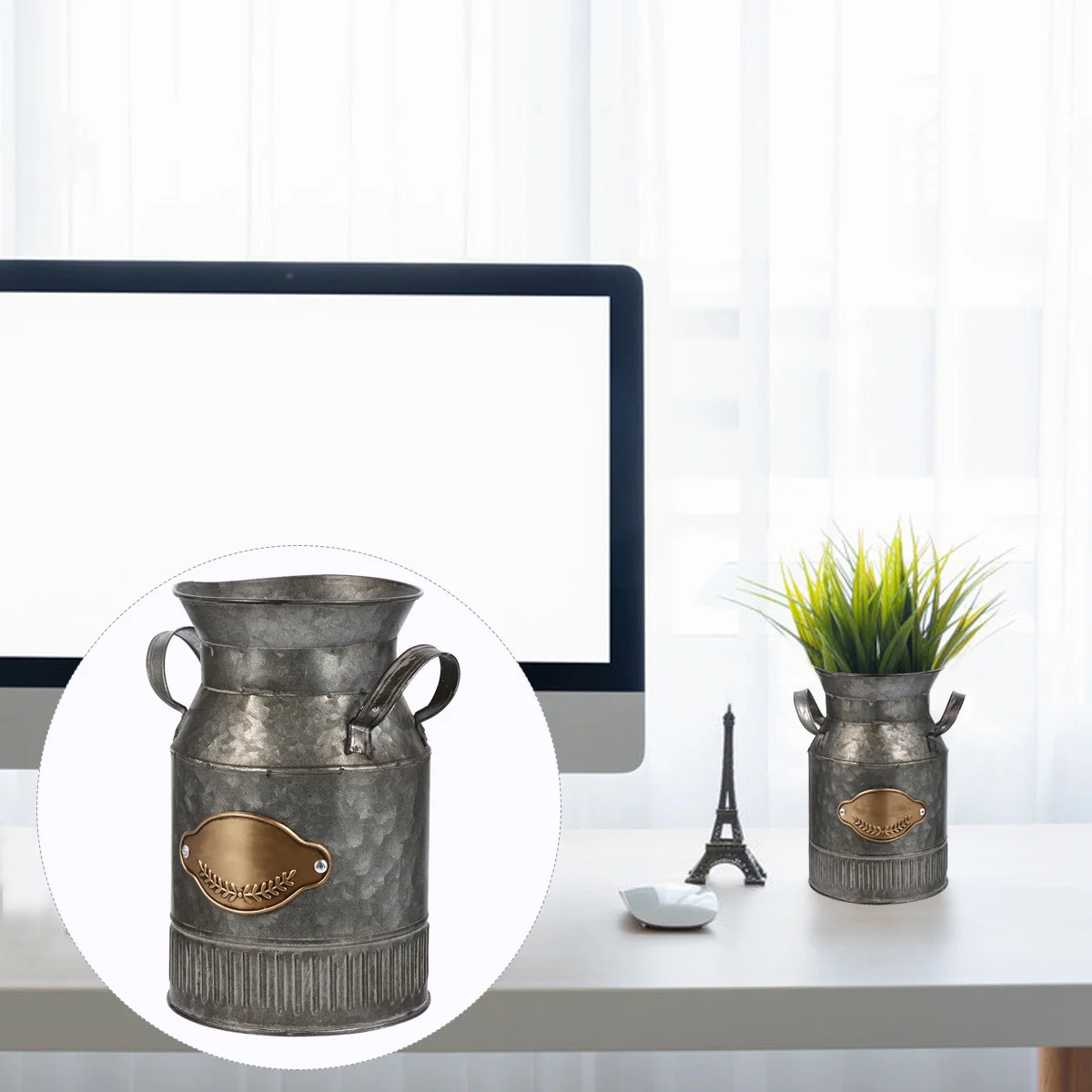 

Retro Iron Planter Succulent Flower Pot Home Garden Decoration Gift Unique Attractive Durable Indoor Outdoor Display