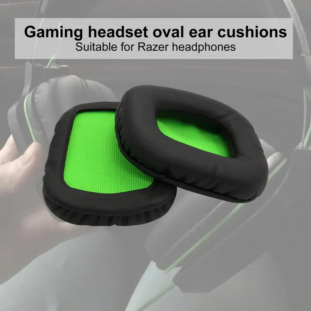 2 pçs substituição macia de couro falso espuma memória fone de ouvido almofadas earmuff almofada fone de ouvido almofadas replacemen