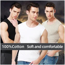 Men Vest Pure Cotton Bodybuilding Motion Outerwear Sweatshirt Undershirt