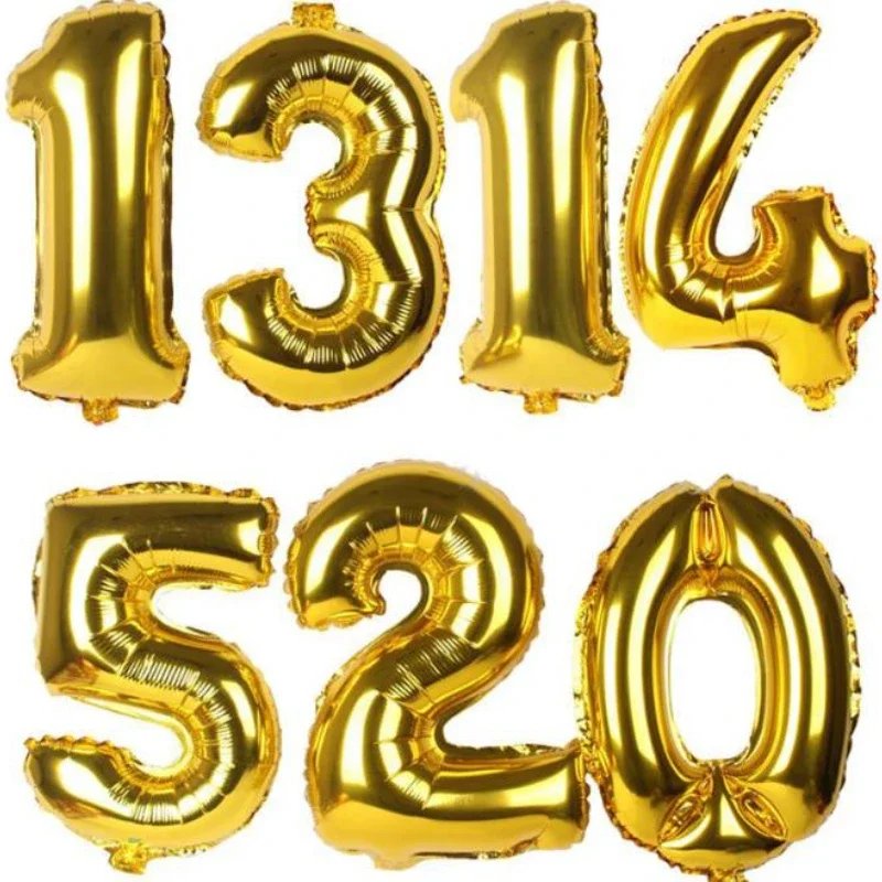 40 Inch Number 1 To 9 Foil Balloon Large Helium Number Balloons Wedding Decoration Birthday Party Souvenirs Favors