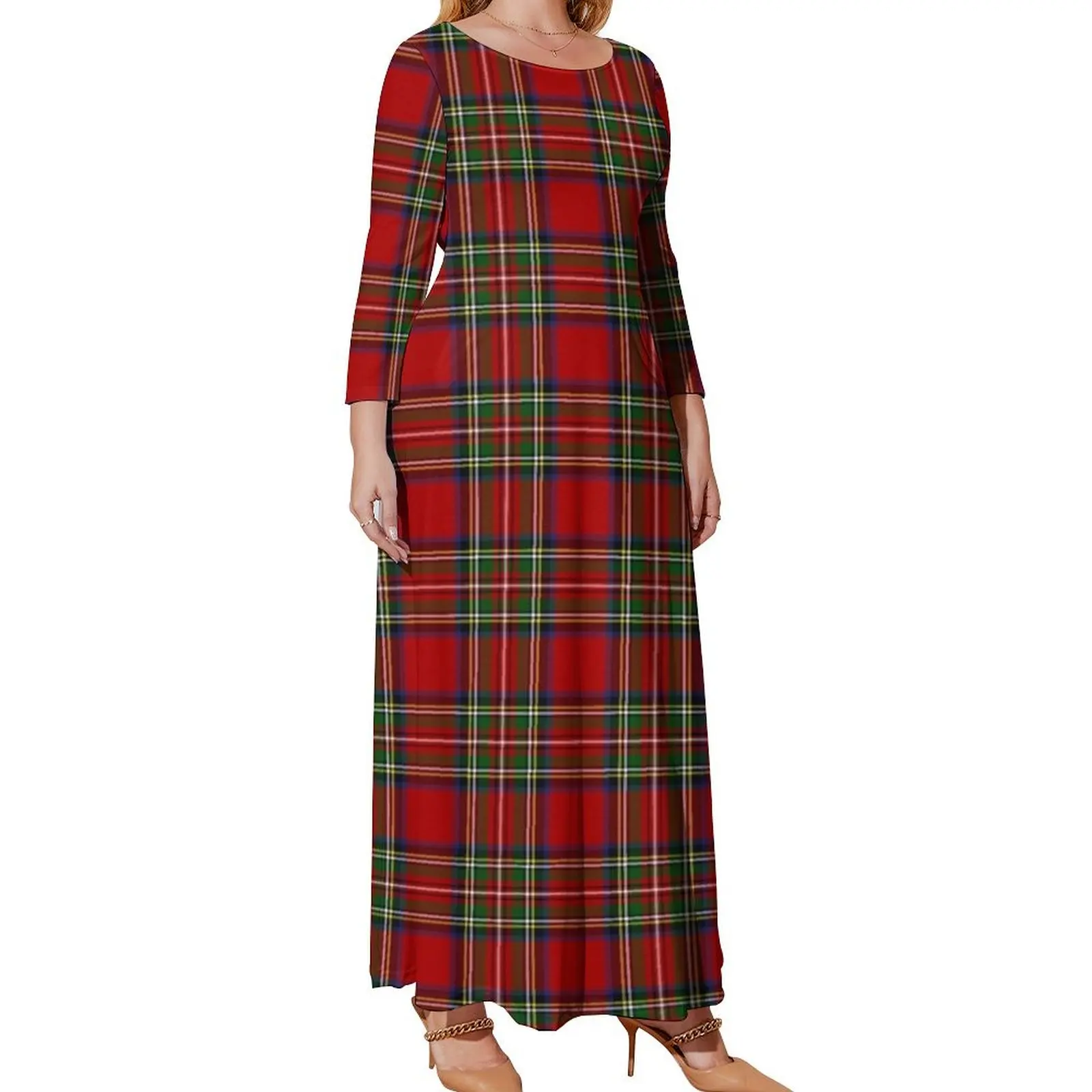 

Royal Stewart Tartan Plaid Long Sleeved Dress sexy dress women clothes