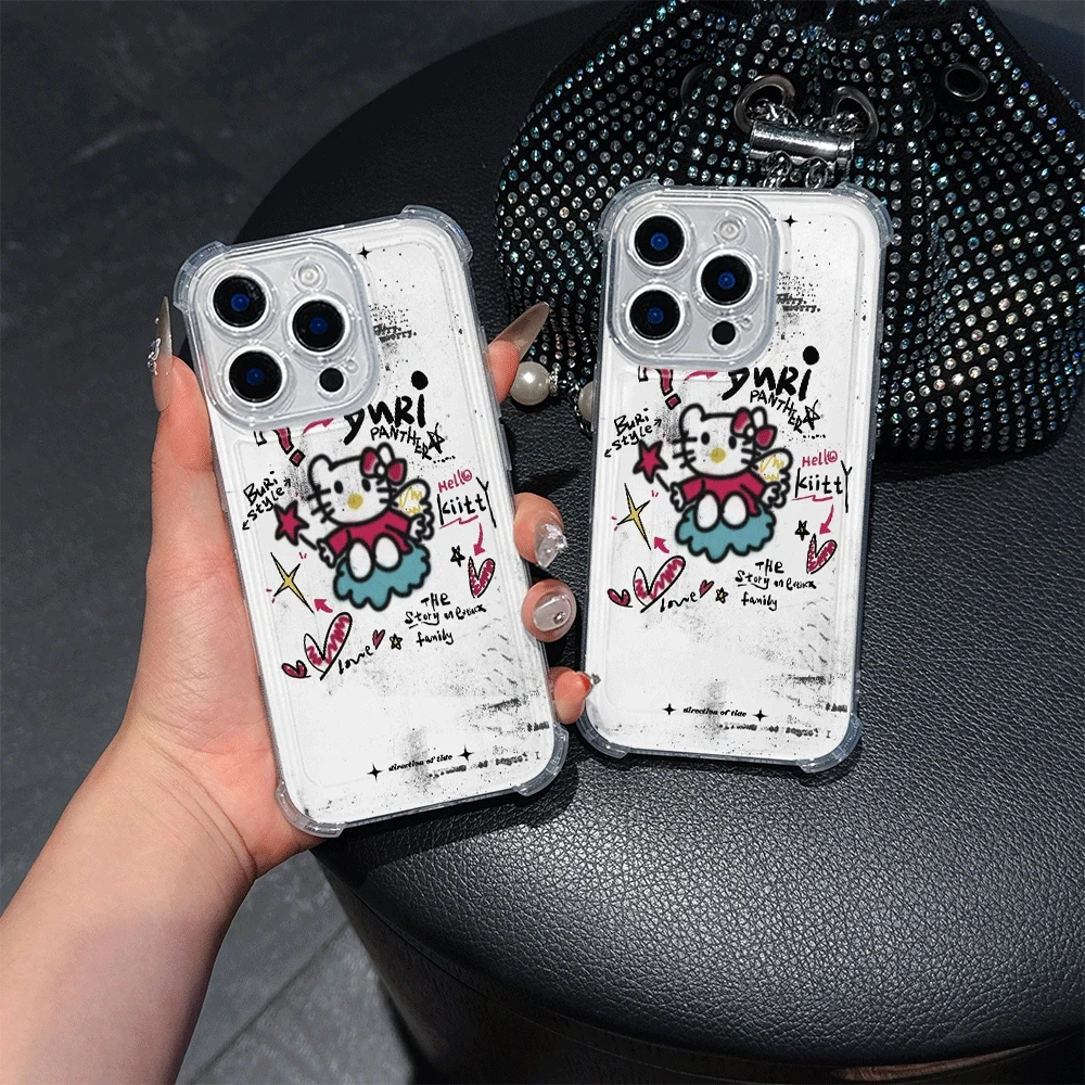

Мягкий чехол для телефона Sanrio для IPhone 15, IPhone 16/15/14/13/12/11/x/xs/xs Max, чехлы для телефонов для девочек, аксессуары с героями мультфильмов «Hello Kitty»